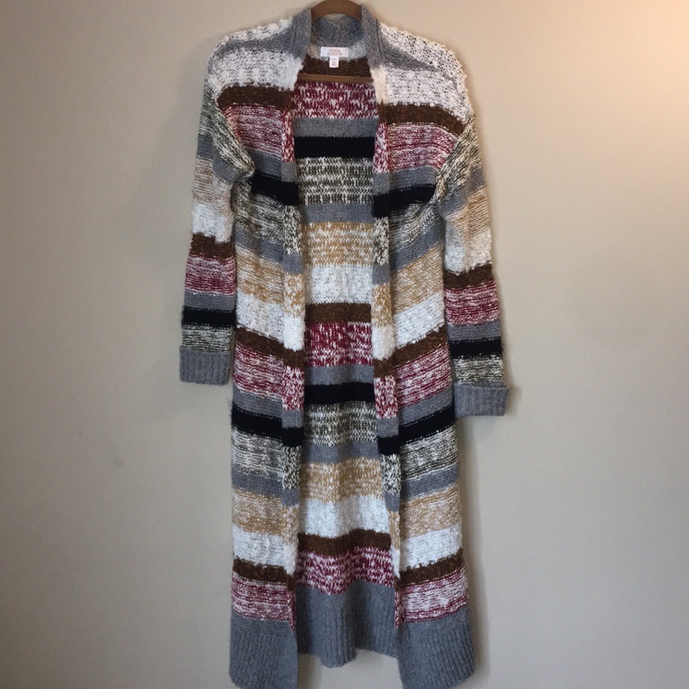 🔵Boho chic long sleeve striped duster cardigan